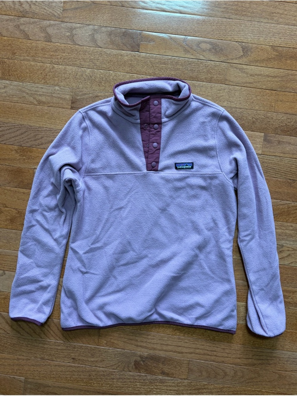 Patagonia Lavender Snap-T Pullover with Mauve Trim